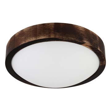 LED plafonsko svetlo OAK SMOKY SLIM LED/20W/230V 4000K prečnik 27 cm hrast/tamno braon