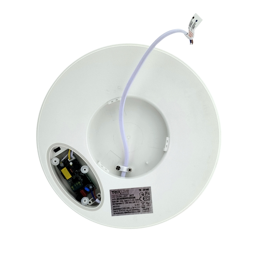 LED plafonsko svetlo sa senzorom pokreta LED/20W/230V 3000/4000/6500K prečnik 230 cm IP54 sivo