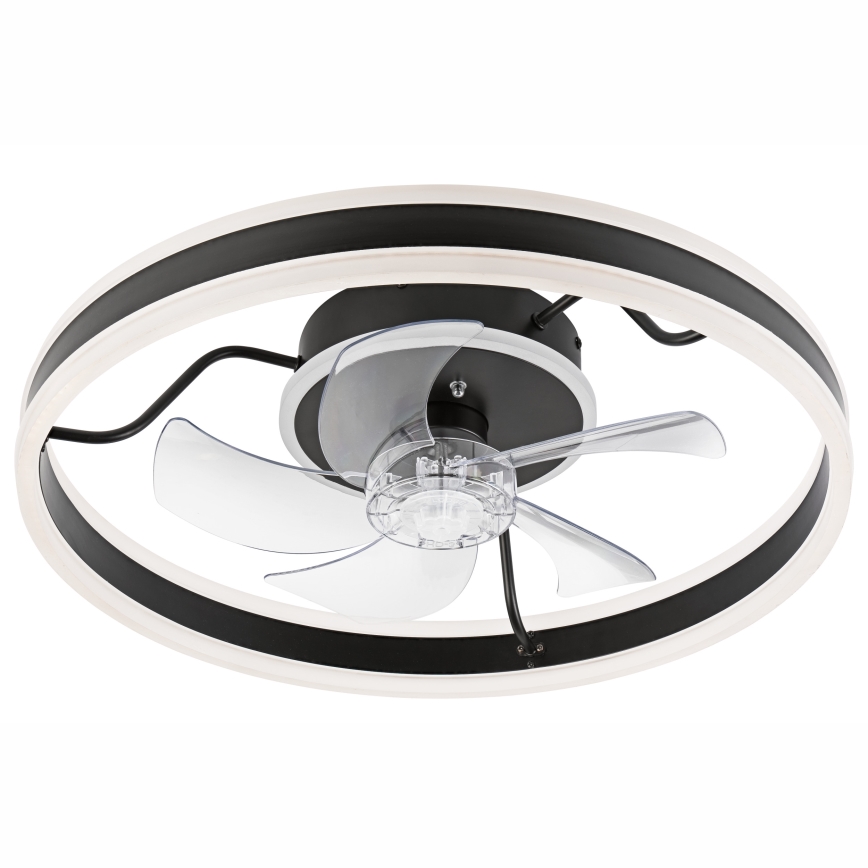 LED prigušiva plafonska lampa sa ventilatorom APOLLO LED/38W/230V crna + daljinski upravljač