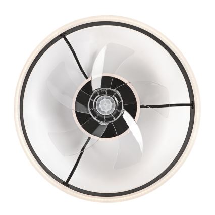 LED prigušiva plafonska lampa sa ventilatorom APOLLO LED/38W/230V crna + daljinski upravljač