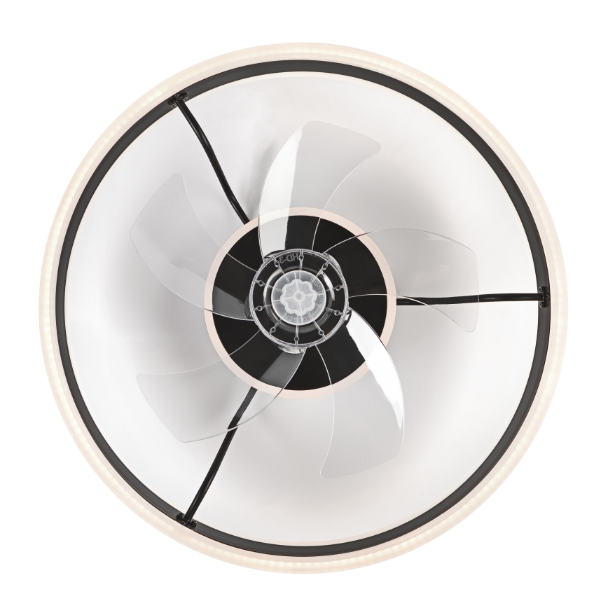 LED prigušiva plafonska lampa sa ventilatorom APOLLO LED/38W/230V crna + daljinski upravljač