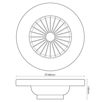 LED prigušiva plafonska lampa sa ventilatorom OPAL LED/48W/230V 3000-6500K + daljinski upravljač