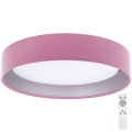 LED plafonsko svetlo SMART GALAXY, prigušiva, LED/24W/230V, prečnik 44 cm, roze/srebrna, 3000-6500K + daljinski upravljač
