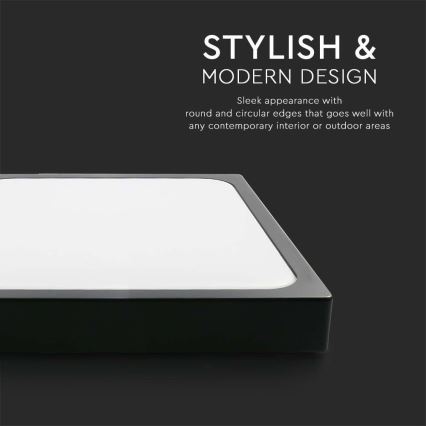 LED plafonsko svetlo za kupatilo LED/30W/230V 4000K IP44 42x42 cm crna