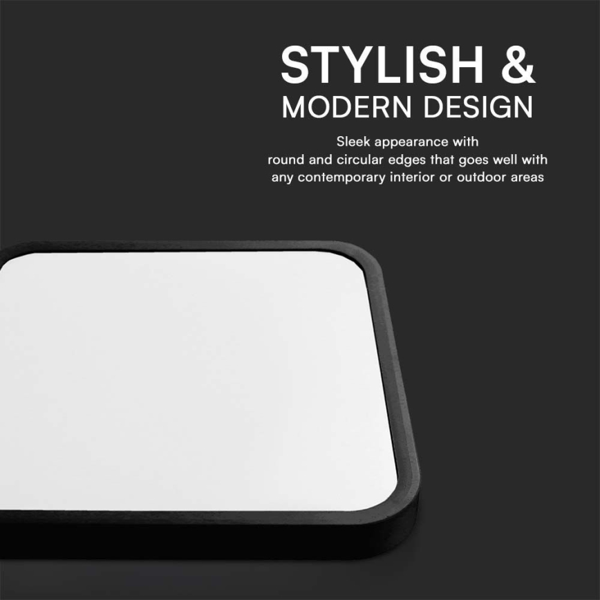 LED plafonsko svetlo za kupatilo SAMSUNG CHIP LED/48W/230V IP44 6500K 42x42 cm crna