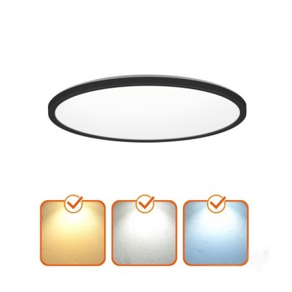 LED Kupaonsko plafonsko svetlo NIVERA LED/32W/230V IP54 3000/4000/6000K prečnika 42 cm crno