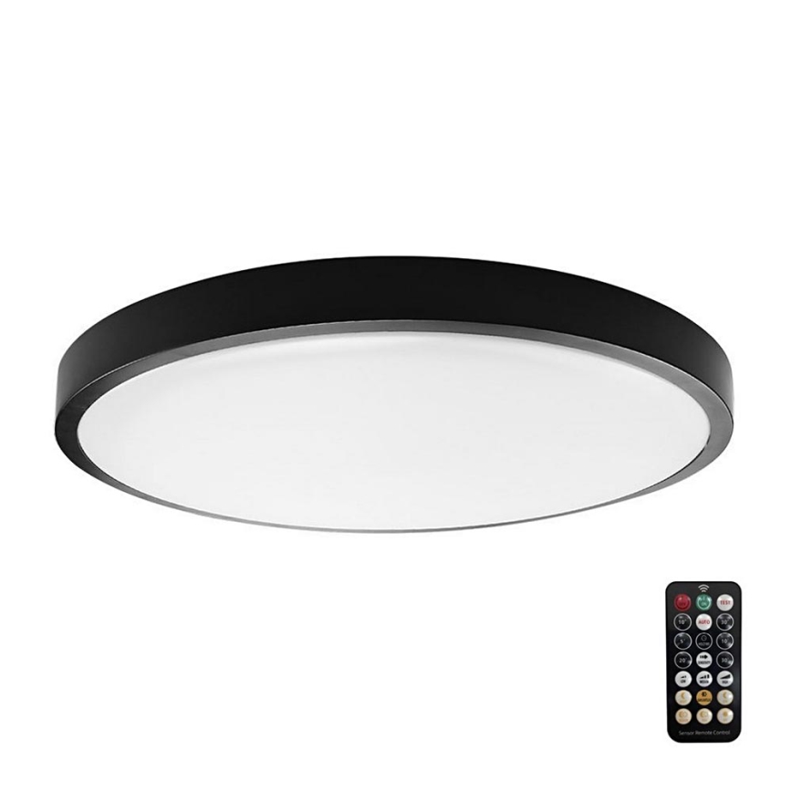 LED plafonsko svetlo za kupatilo sa senzorom SAMSUNG CHIP LED/18W/230V IP44 4000K, prečnika 29 cm, crno + daljinski upravljač
