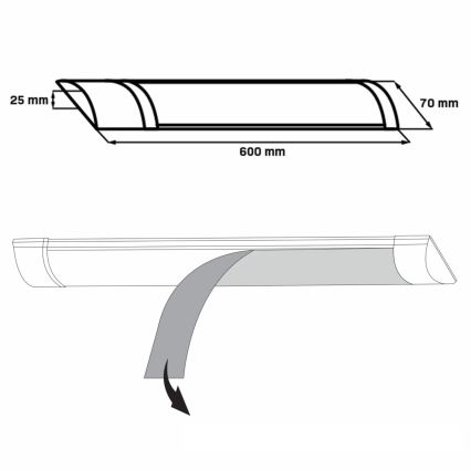 LED Podelementna lampa LED/18W/230V 4000K 60 cm bela