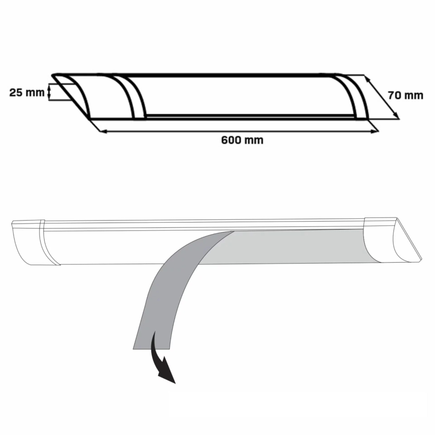 LED Podelementna lampa LED/18W/230V 4000K 60 cm bela