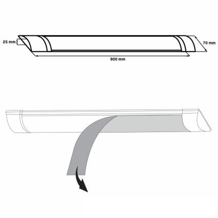LED Podelementna lampa LED/30W/230V 4000K 90 cm bela