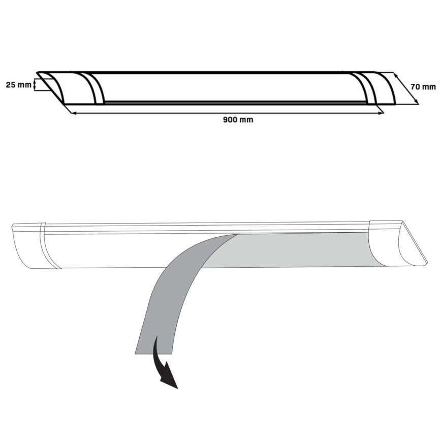LED Podelementna lampa LED/30W/230V 4000K 90 cm bela