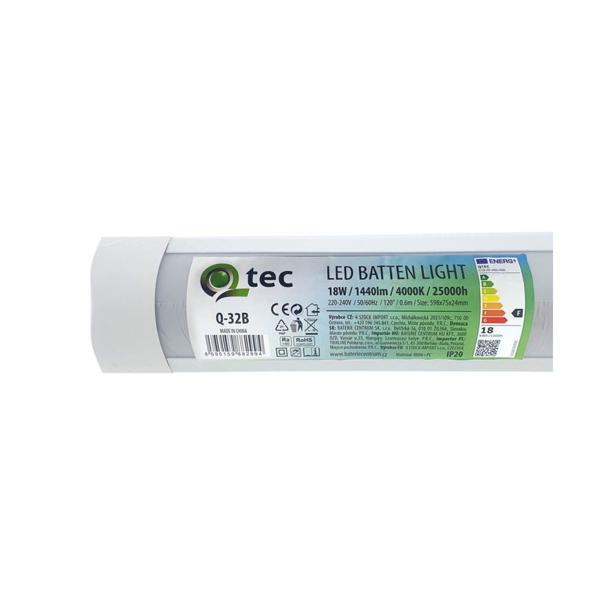 LED Podelementna lampa QTEC LED/18W/230V 60 cm bela