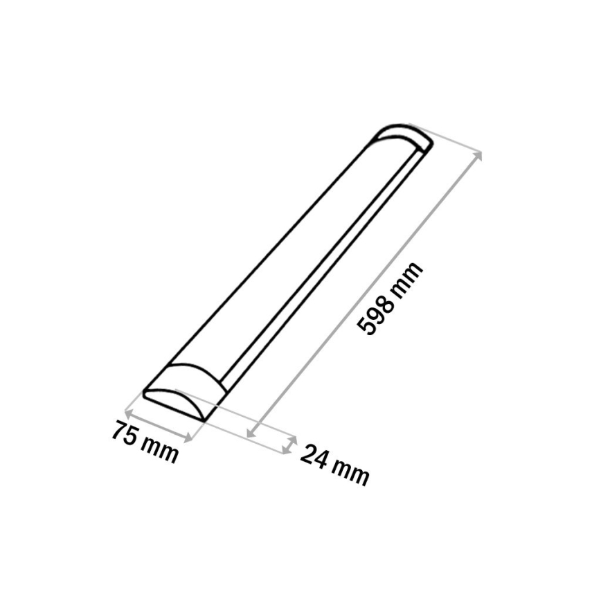 LED Podelementna lampa QTEC LED/18W/230V 60 cm crno