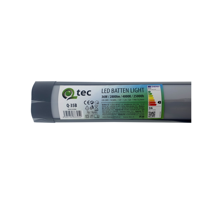 LED Podelementna lampa QTEC LED/36W/230V 120 cm crno