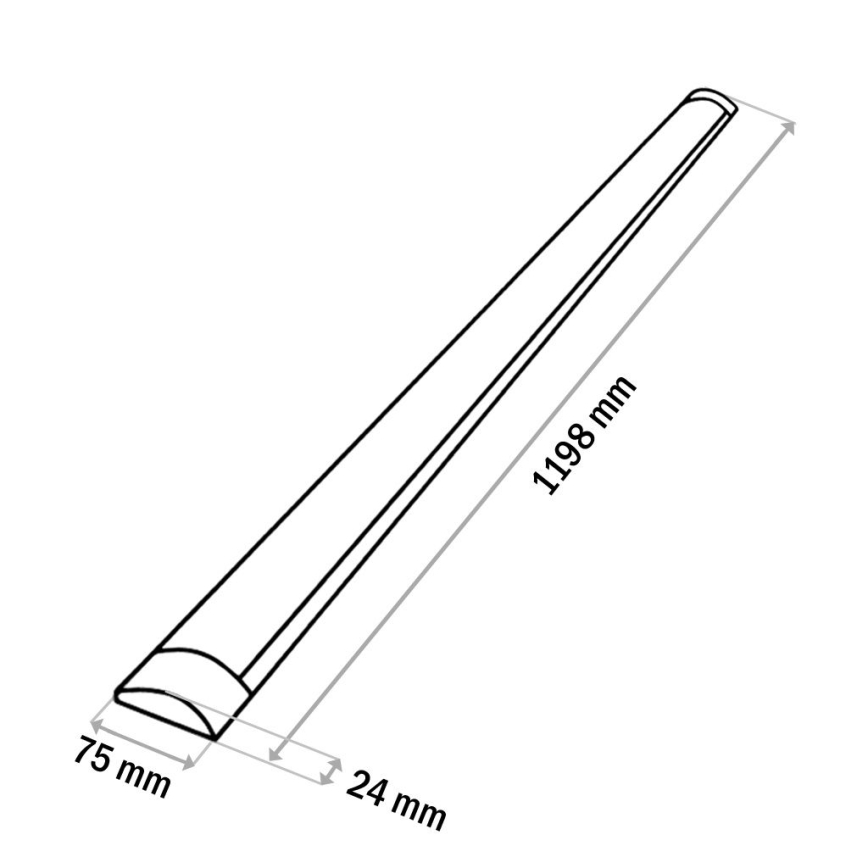 LED Podelementna lampa QTEC LED/36W/230V 120 cm crno