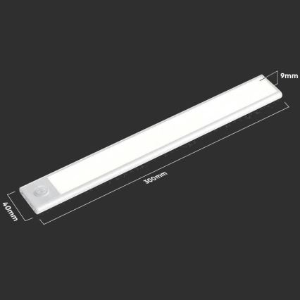 LED Podelementna lampa sa senzorom LED/1,5W/5V 1500 mAh 4000K