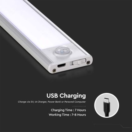 LED Podelementna lampa sa senzorom LED/2,5W/5V 4000K 3000 mAh