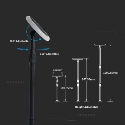 LED Podesiva solarna lampa GARDEN LED/8W/5V 60-129 cm 4000K IP65