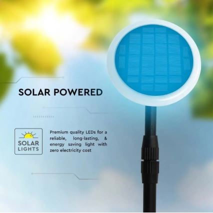 LED Podesiva solarna lampa GARDEN LED/8W/5V 60-129 cm 4000K IP65