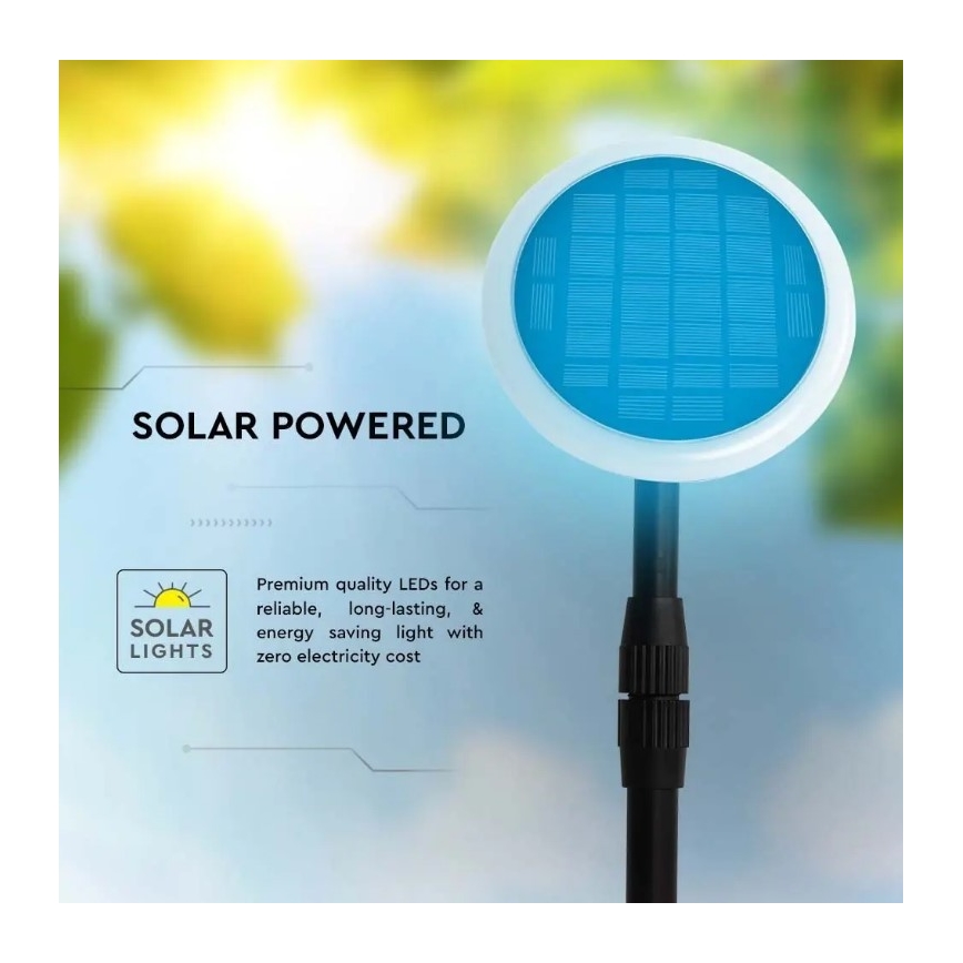 LED Podesiva solarna lampa GARDEN LED/8W/5V 60-129 cm 4000K IP65