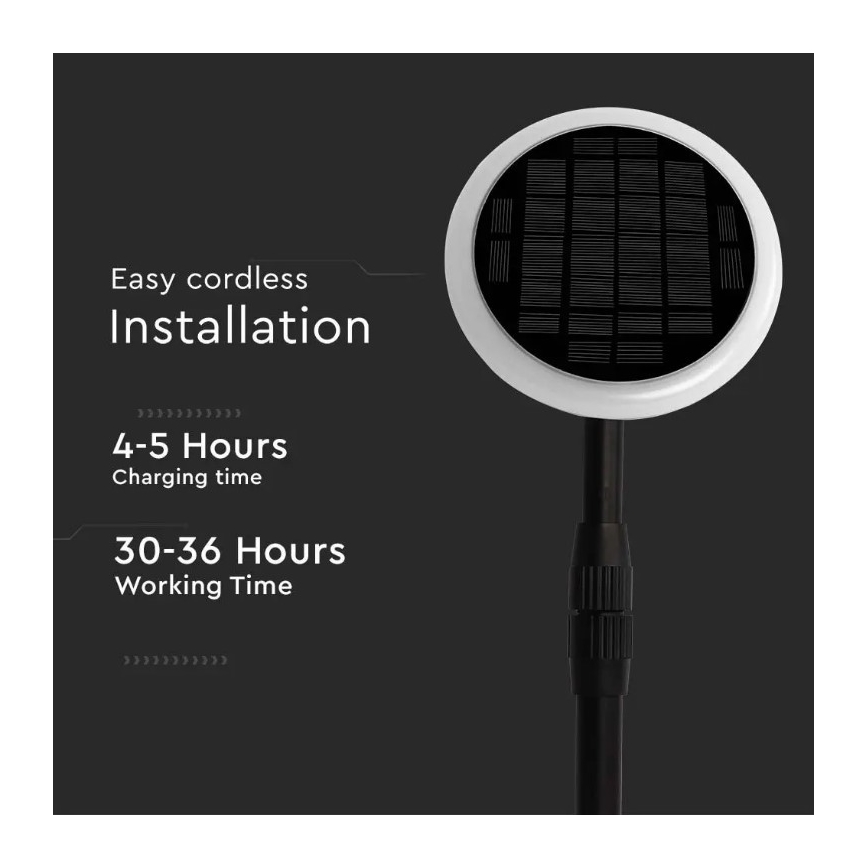 LED Podesiva solarna lampa GARDEN LED/8W/5V 60-129 cm 4000K IP65