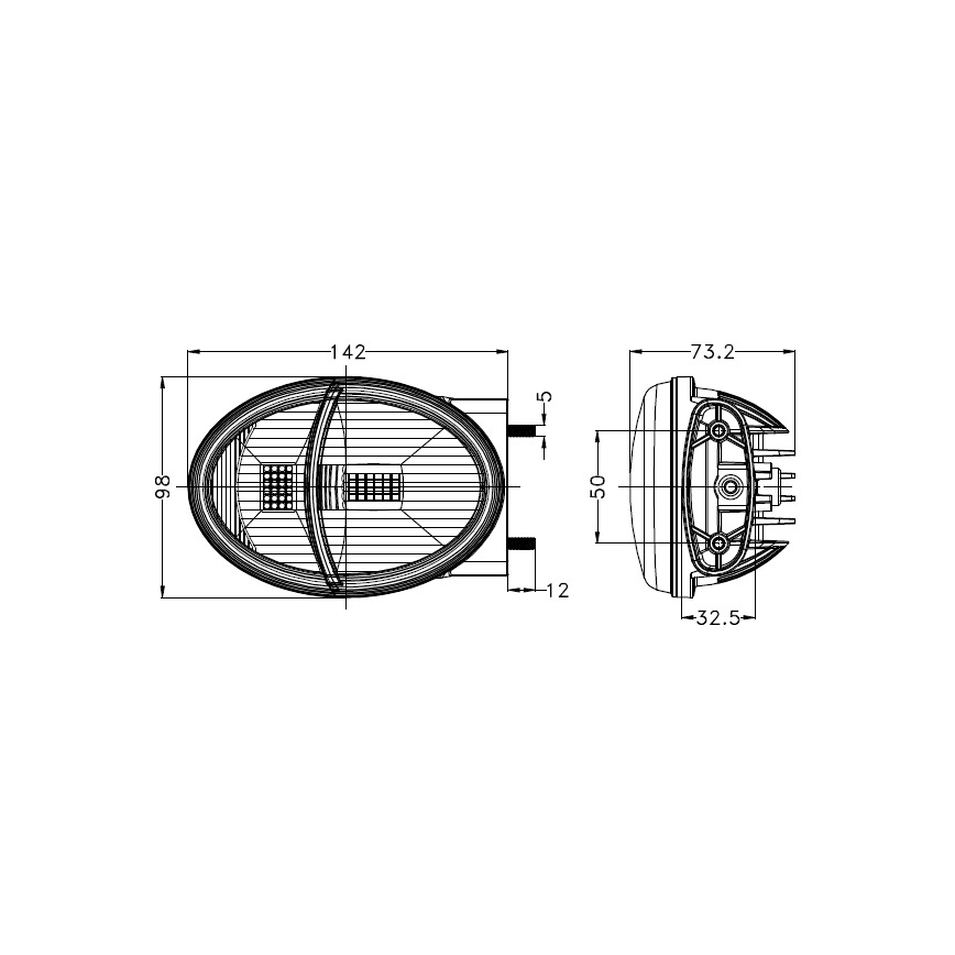 LED Prednje svetlo traktora LED/102W/10-30V IP69 5700K pravougaoni
