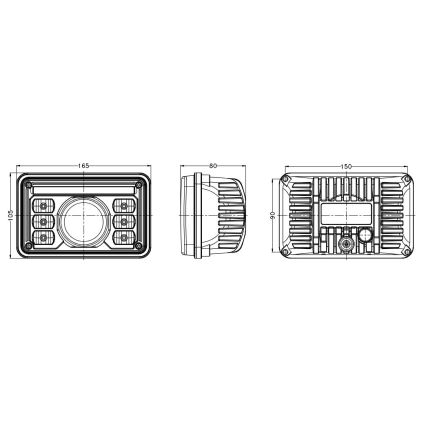 LED Prednje svetlo traktora LED/69W/10-30V IP69 5700K pravougaoni