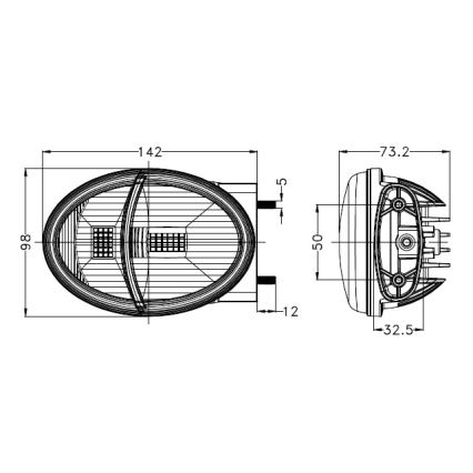 LED prednje svetlo za traktor LED/102W/10-30V IP69 5700K pravougaonog oblika