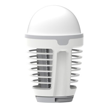 LED Prenosiva punjiva lampa sa lapačem insekata LED/5W/1800 mAh IPX4 bela/siva