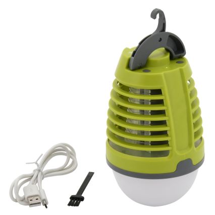 LED Prenosna punjiva lampa sa lapačem insekata LED/2W/3,7V 1800 mAh IPX4 zelena