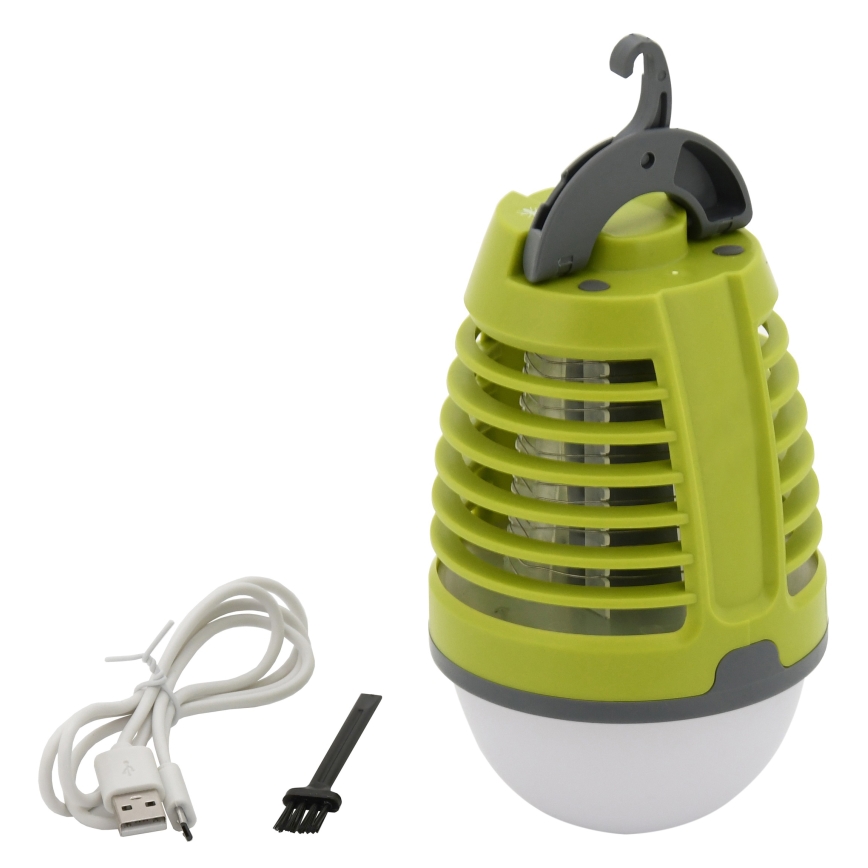 LED Prenosna punjiva lampa sa lapačem insekata LED/2W/3,7V 1800 mAh IPX4 zelena