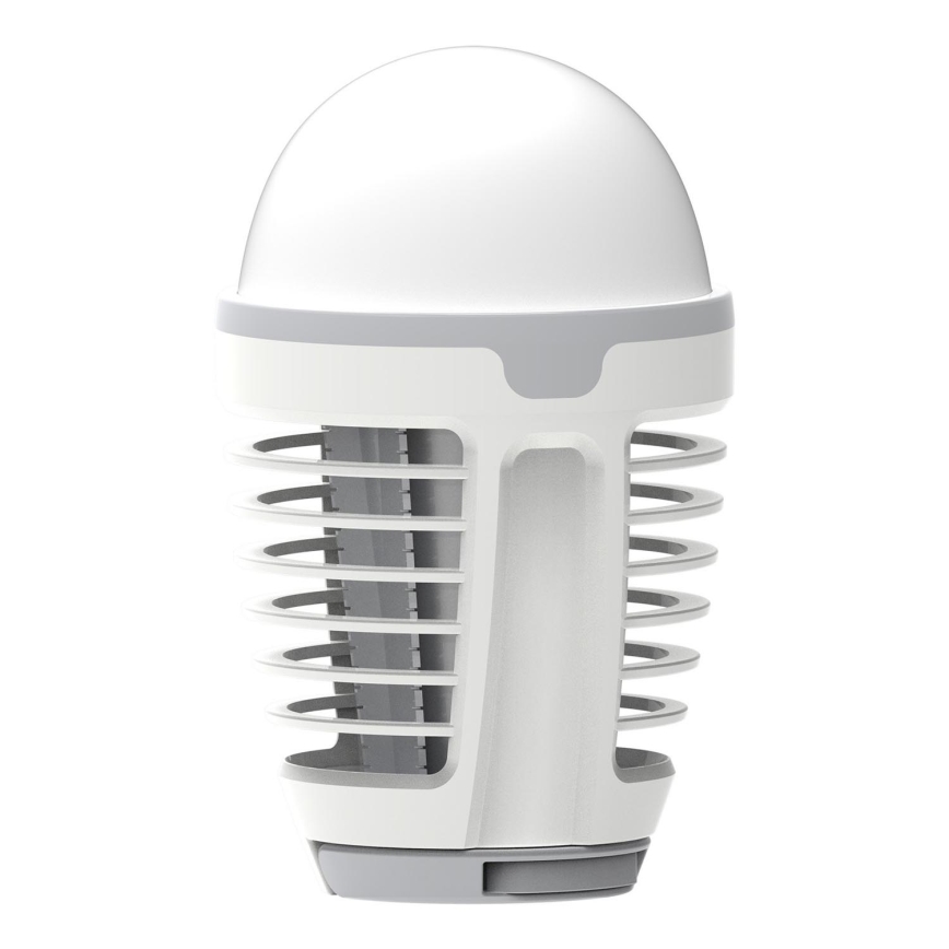 LED Prenosna punjiva lampa sa zamkom za insekte LED/5W/1800 mAh IPX4 bela/sivo