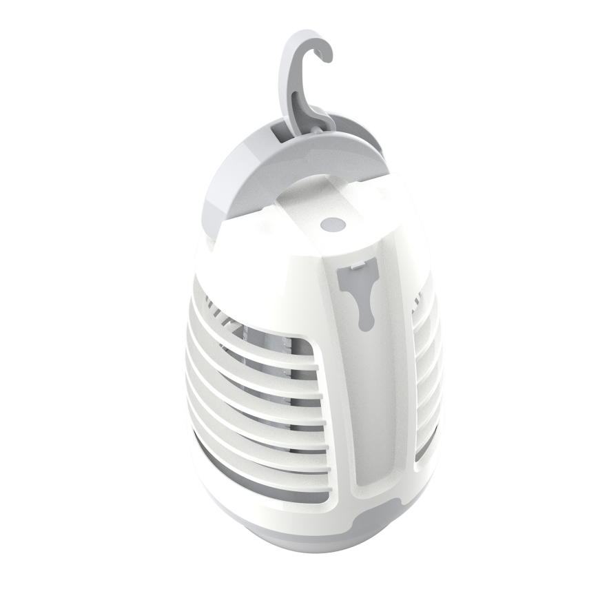 LED Prenosna punjiva lampa sa zamkom za insekte LED/5W/1800 mAh IPX4 bela/sivo
