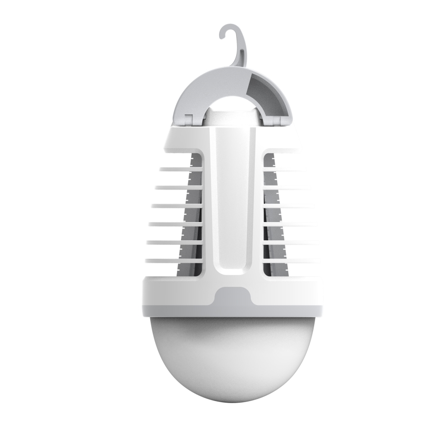 LED Prenosna punjiva lampa sa zamkom za insekte LED/5W/1800 mAh IPX4 bela/sivo