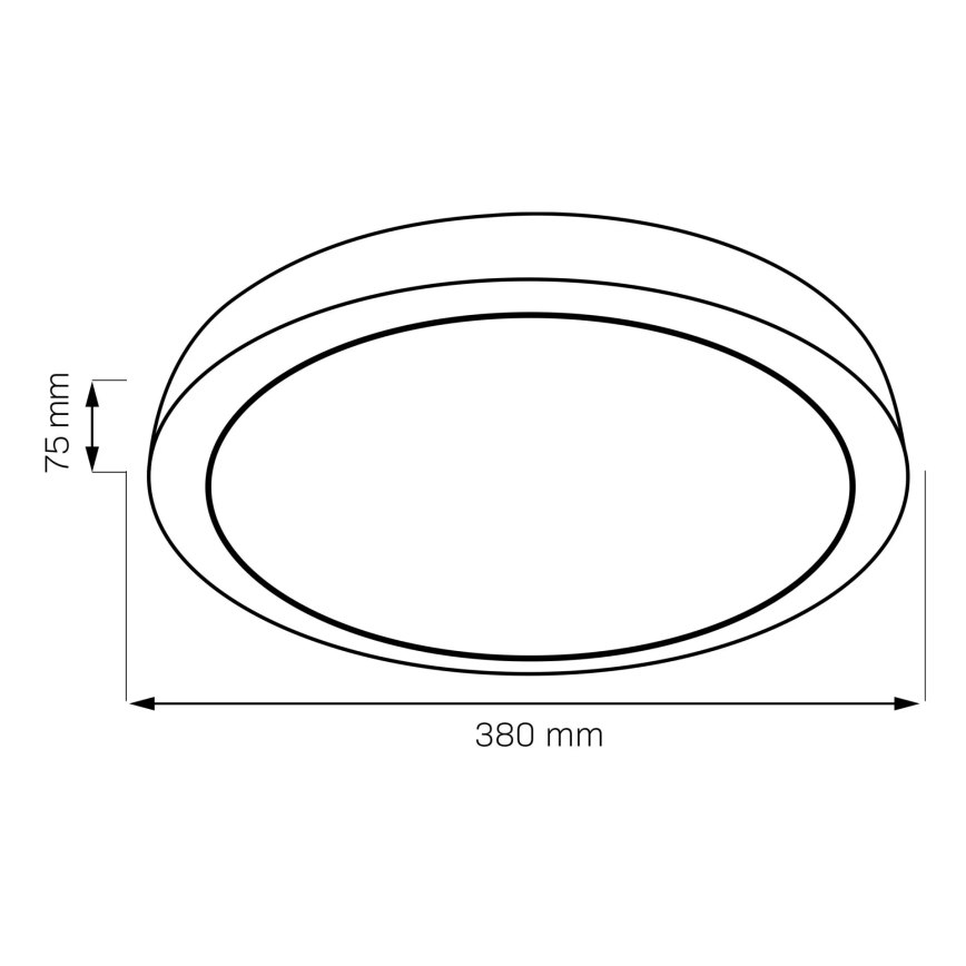 LED Prigušiva plafonjera za kupatilo HALINA LED/48W/230V 3000-6000K pr. 38 cm IP44 crno + Daljinski upravljač