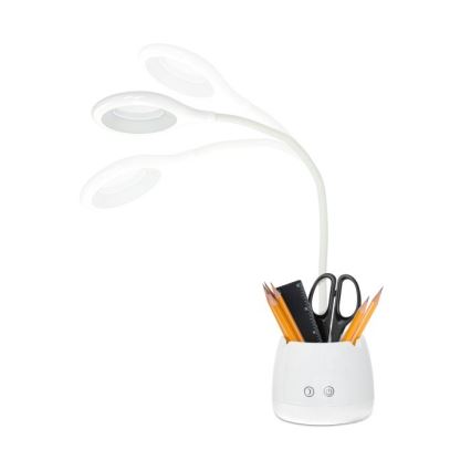 LED Prigušiva fleksibilna punjiva stona lampa LUSIA LED/5W/5V 3000/4000K 1200 mAh bela