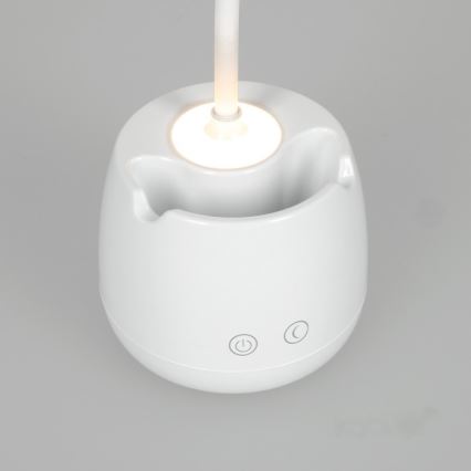 LED Prigušiva fleksibilna punjiva stona lampa LUSIA LED/5W/5V 3000/4000K 1200 mAh bela