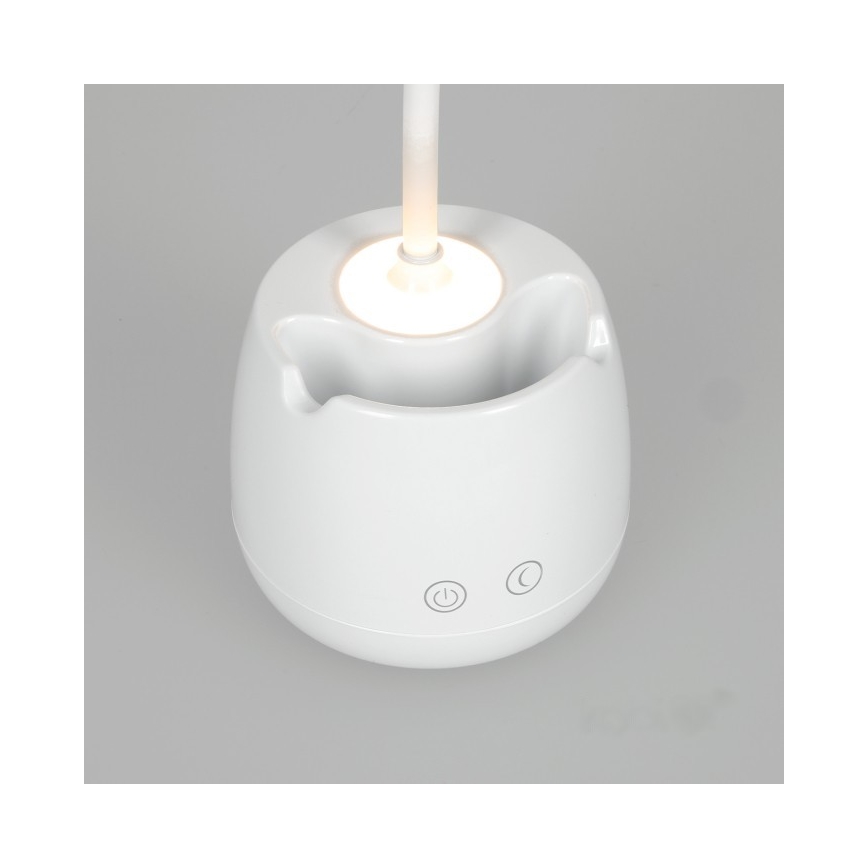 LED Prigušiva fleksibilna punjiva stona lampa LUSIA LED/5W/5V 3000/4000K 1200 mAh bela