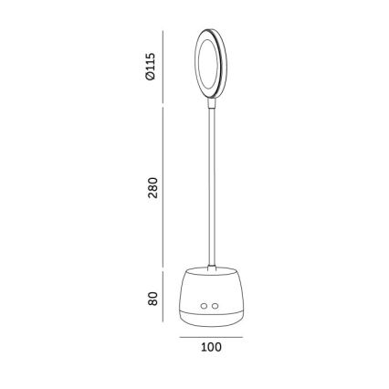 LED Prigušiva fleksibilna punjiva stona lampa LUSIA LED/5W/5V 3000/4000K 1200 mAh crno