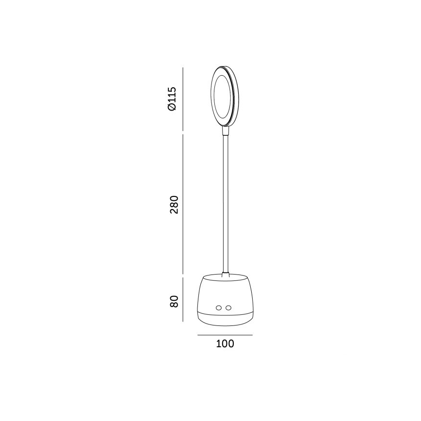 LED Prigušiva fleksibilna punjiva stona lampa LUSIA LED/5W/5V 3000/4000K 1200 mAh crno