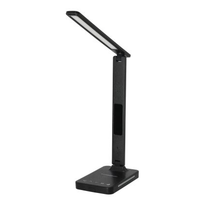 LED Prigušiva stona lampa sa QI bežičnim punjenjem, ekran i USB portom LED/7W/230V 3000-6000K crno