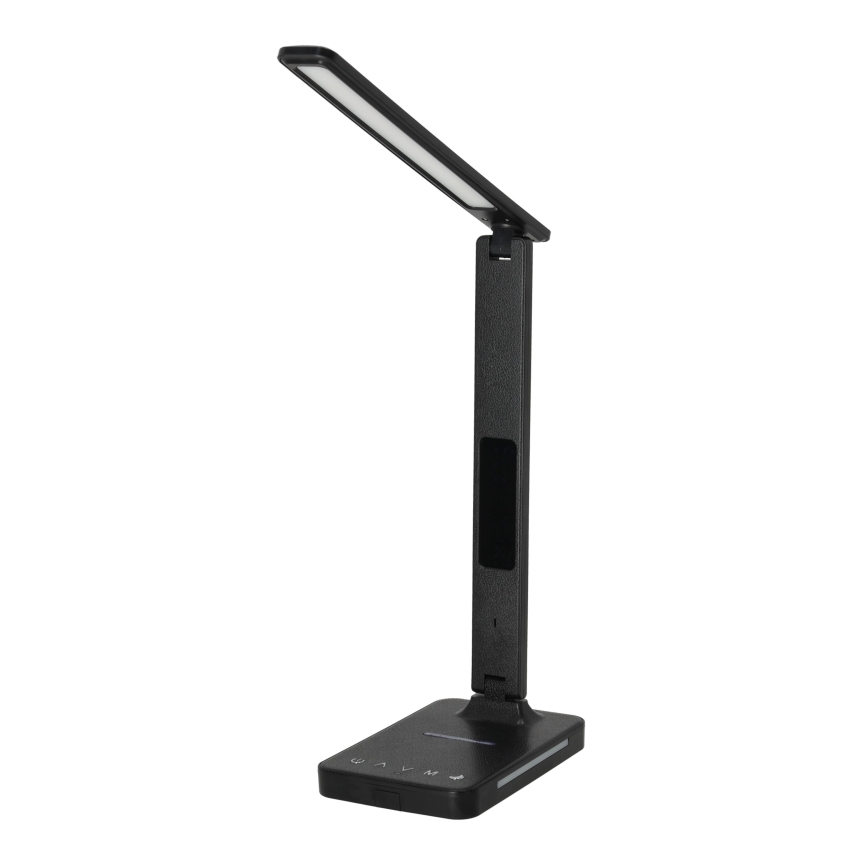 LED Prigušiva stona lampa sa QI bežičnim punjenjem, ekran i USB portom LED/7W/230V 3000-6000K crno