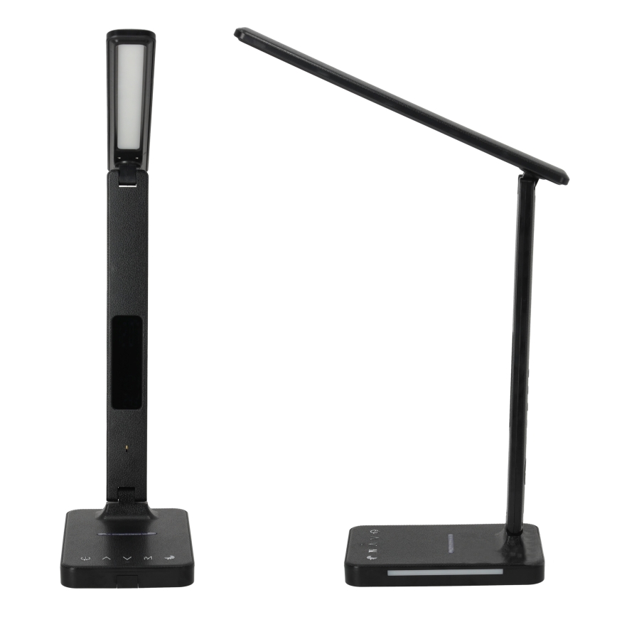LED Prigušiva stona lampa sa QI bežičnim punjenjem, ekran i USB portom LED/7W/230V 3000-6000K crno