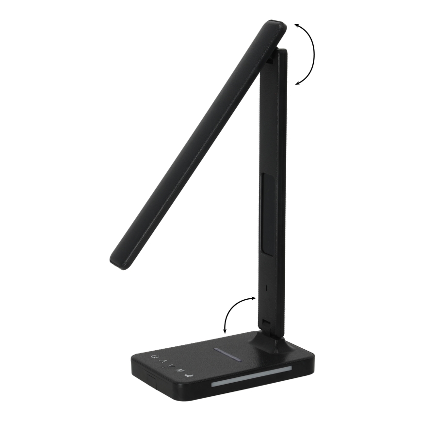 LED Prigušiva stona lampa sa QI bežičnim punjenjem, ekran i USB portom LED/7W/230V 3000-6000K crno