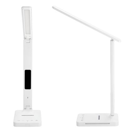 LED Prigušiva stona lampa sa QI bežičnim punjenjem, ekran i USB portom LED/7W/230V 3000-6000K bela
