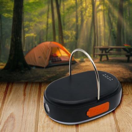 LED Prigušiva punjiva lampa sa funkcijom powerbank-a K4 LED/1W/5V 3000-6500K IPX4 4000 mAh crno
