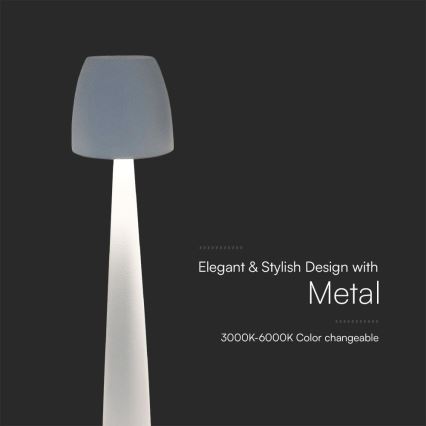 LED Prigušiva punjiva dodirna stona lampa LED/3W/5V 3000-6000K 1800 mAh bela