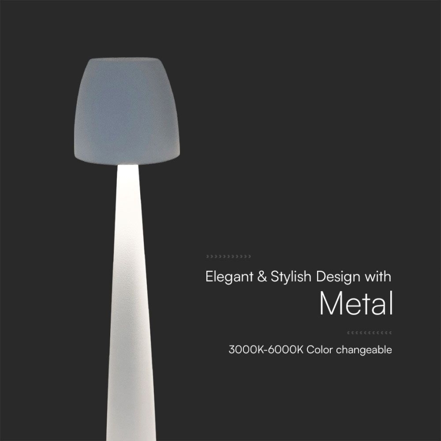 LED Prigušiva punjiva dodirna stona lampa LED/3W/5V 3000-6000K 1800 mAh bela