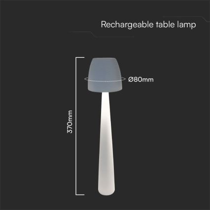 LED Prigušiva punjiva dodirna stona lampa LED/3W/5V 3000-6000K 1800 mAh bela