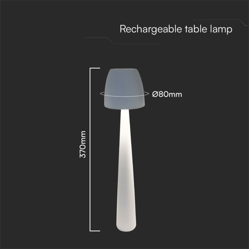 LED Prigušiva punjiva dodirna stona lampa LED/3W/5V 3000-6000K 1800 mAh bela